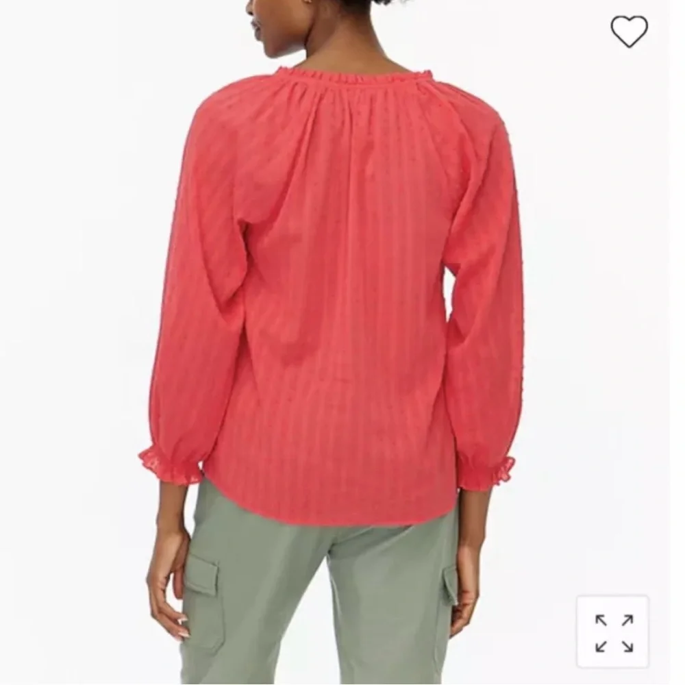 J. Crew Novelty Artist Top in Lightweight 100% Cotton, Geranium Red, Size XS
